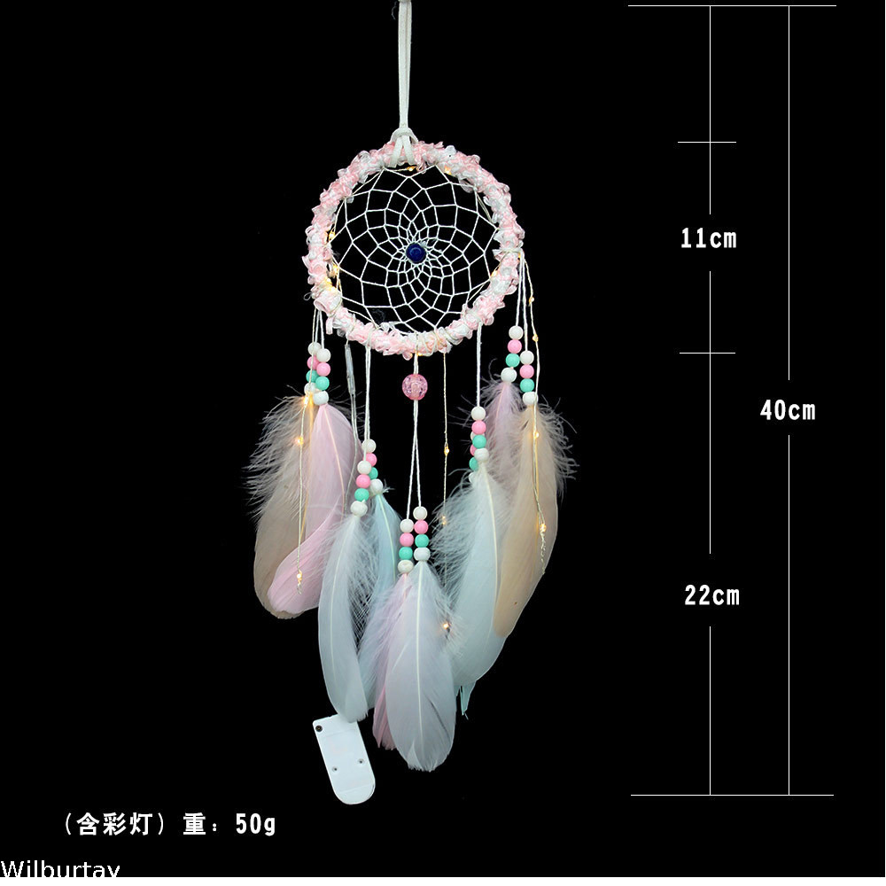 Wilburtay Dream Catcher โคมไฟขนนกในห้องนอน Dream Catcher