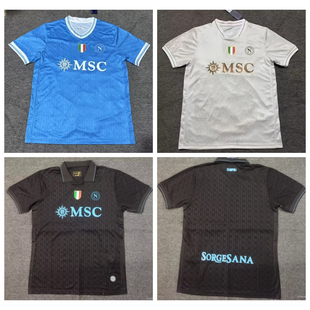 เสื้อเชียร์ Napoli ฤดูกาล 2025-2026 แบบ Home, Away และ Third Shirt เสื้อยืดกีฬาฟุตบอล
