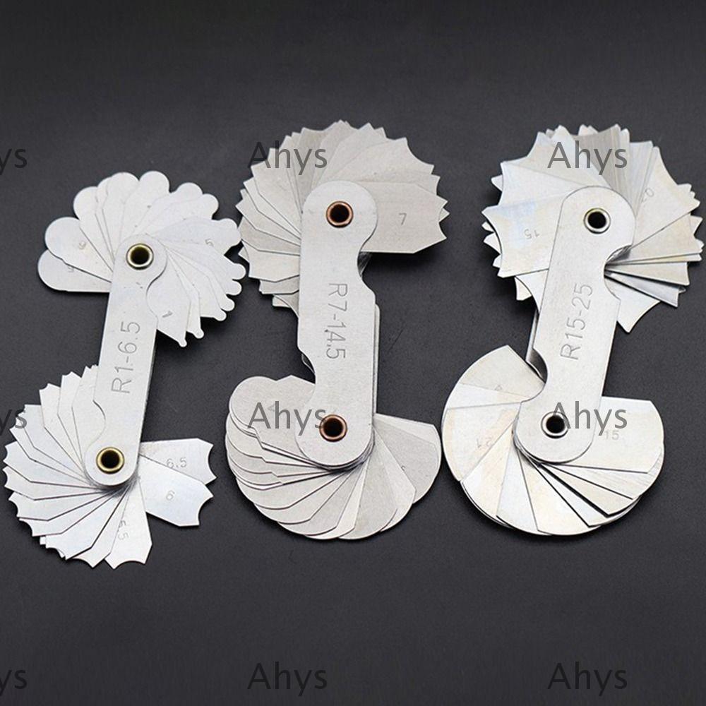 AHYS 16 ชิ้น/เซ็ต Radius Gauge Radius Fillet Gauge วัด Gage Arc เครื่องมือวัดการวัดศูนย์