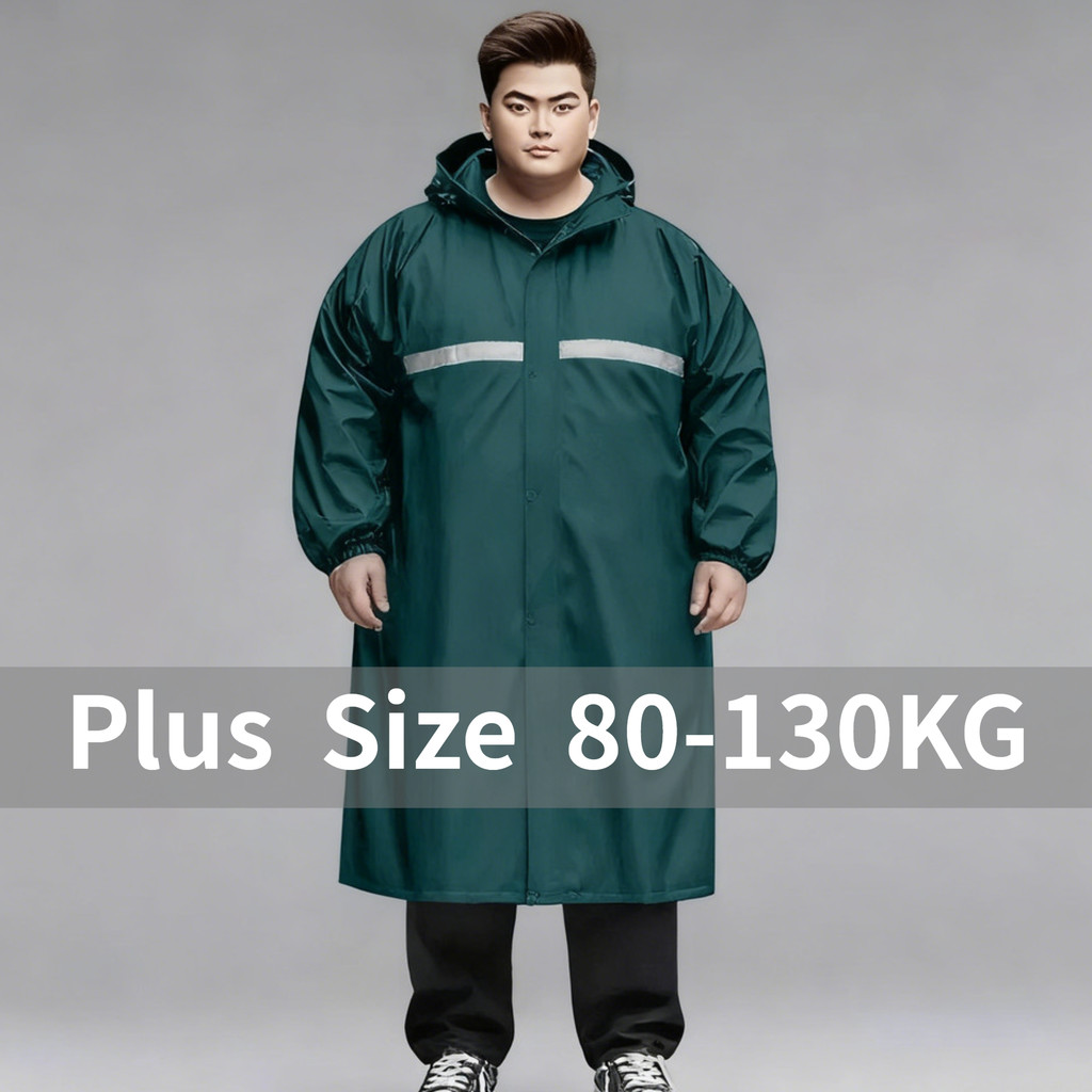 เสื้อกันฝนขนาดโอเวอร์ไซซ์มีฮู้ด สะท้อนแสง กันน้ำได้ ใช้สำหรับกิจกรรมกลางแจ้ง
