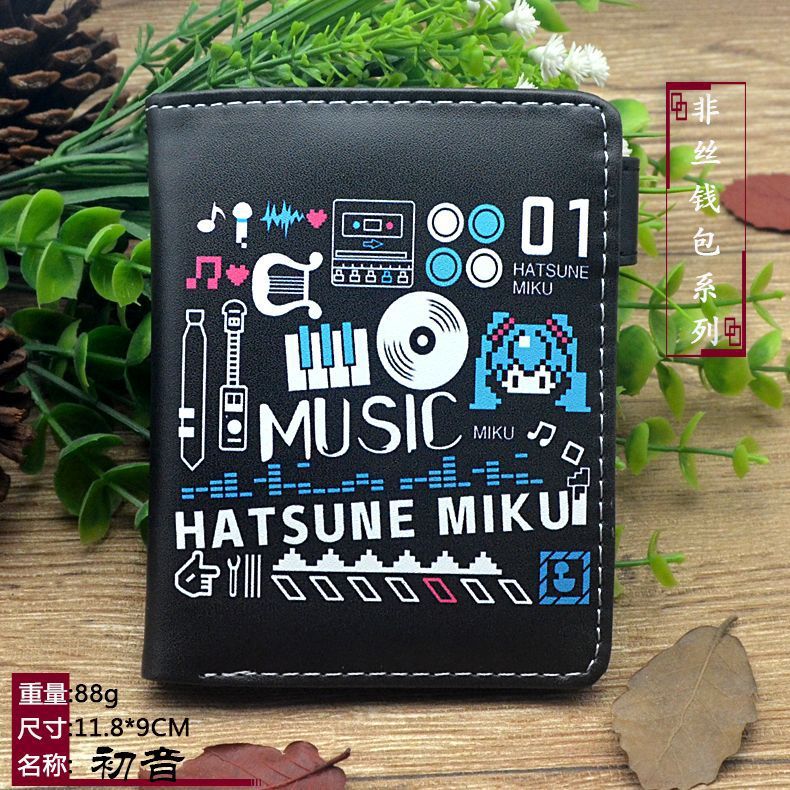 อะนิเมะ Hatsune Miku กระเป๋าสตางค์สั้นผู้ถือบัตรการ์ตูนผู้ชายกระเป๋า
