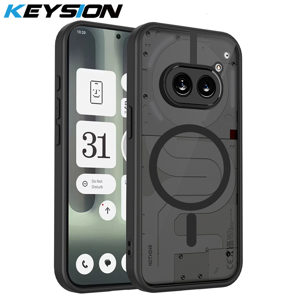KEYSION เคสโทรศัพท์แม่เหล็กสําหรับ Nothing Phone 2A Plus Silicone + PC Matte โปร่งแสงกันกระแทกปกหลังสําหรับโทรศัพท์ Nothing 2A