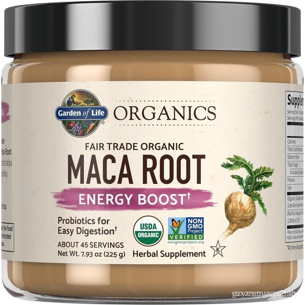Garden of Life Organics Fair Geledized Peruvian Maca Root Energy Boost 7.93 ออนซ์ (225g) ผงโปรไบโอติ