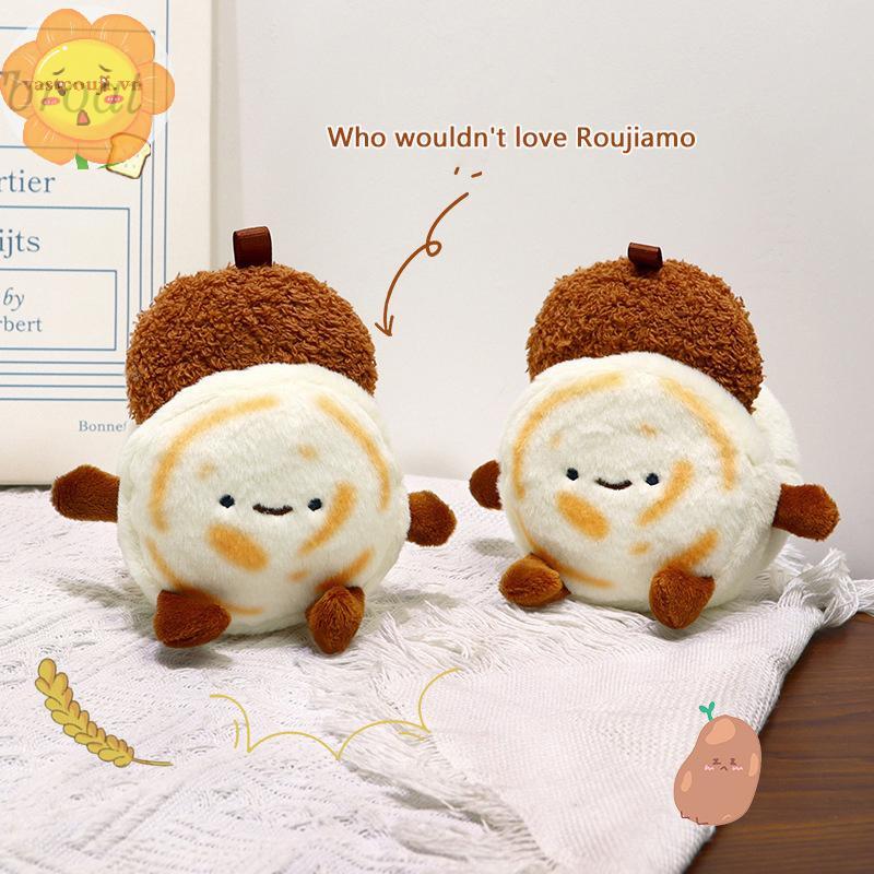 VASTJI Burger Roujiamo Doll Cultural And Creative Bun Pendant ตุ๊กตาตุ๊กตาคู่ที่ระลึกจี้ VN