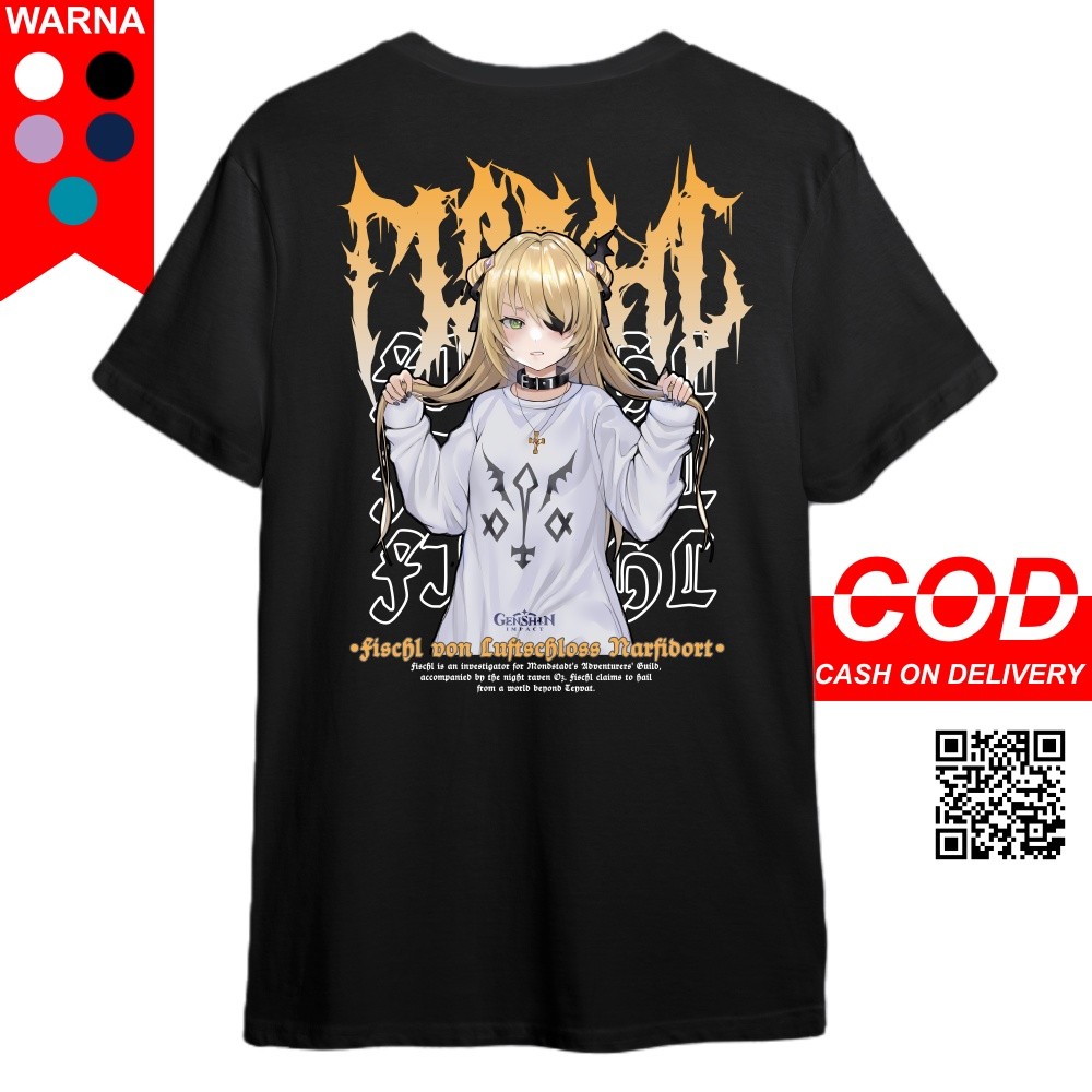 WIRAFASHION.ID FISCHL GENSHIN IMPACT T-SHIRTS - เสื้อยืด DISTRO ผู้ชายและผู้หญิง ANIME & เกมเสื้อยืด