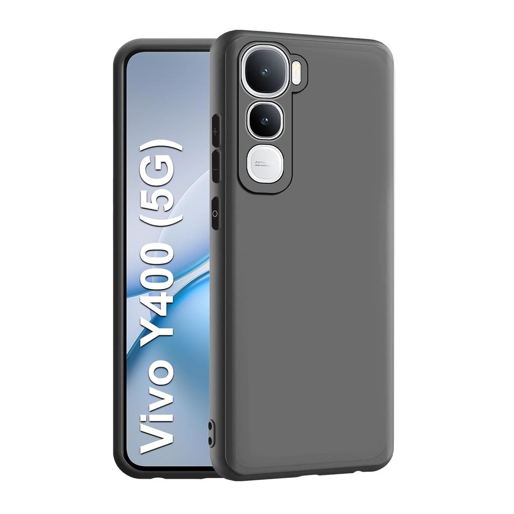 เคสสําหรับ VIVO Y400 / Y400 PRO SOFTCASE SOLID BLACK MATTE PREMIUM SILICONE SOFT TPU สีดํา