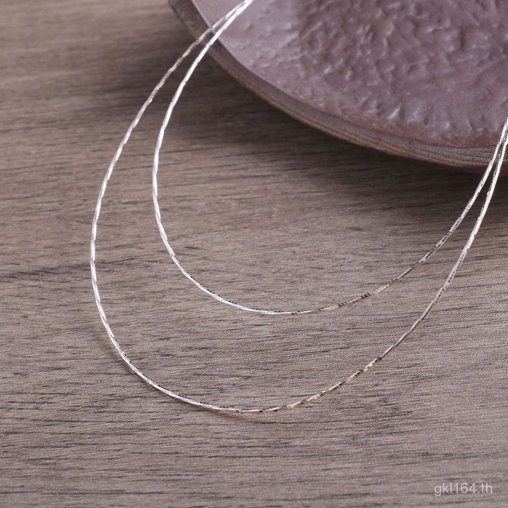 ผู้หญิงงูกระดูกโซ่ปุ่มปลอกคอ Xuan ง่ายกับโซ่เงินสเตอร์ลิง Twist S925 พันล้านสร้อยคอ All-Match Clavic