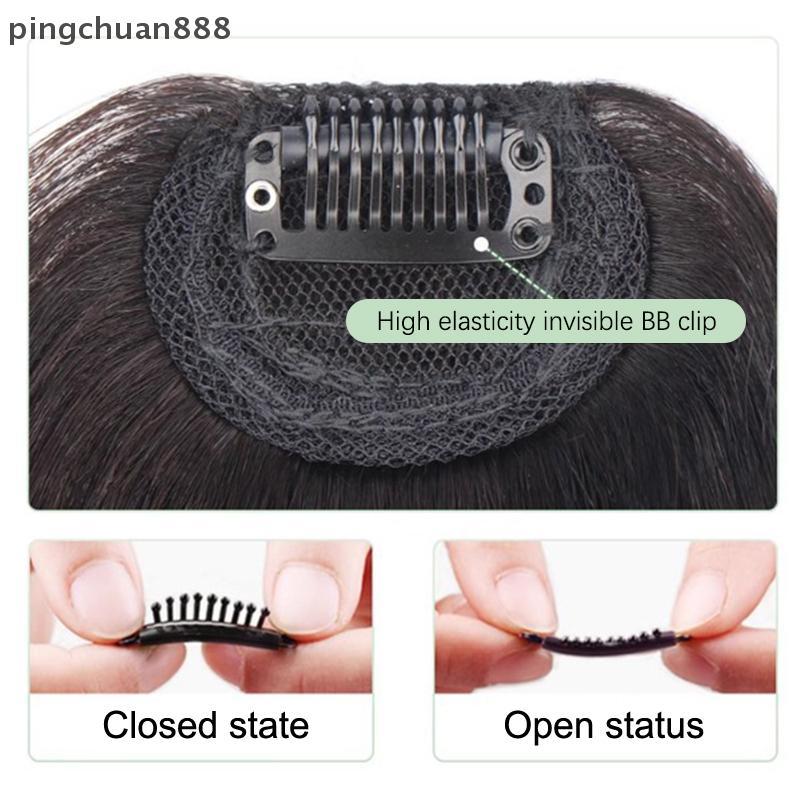 Pingchuan888 สังเคราะห์ปลอมที่มองไม่เห็น Air Bangs Hair Extension ด้านหน้า Fringes Hairpiece ck อุปก