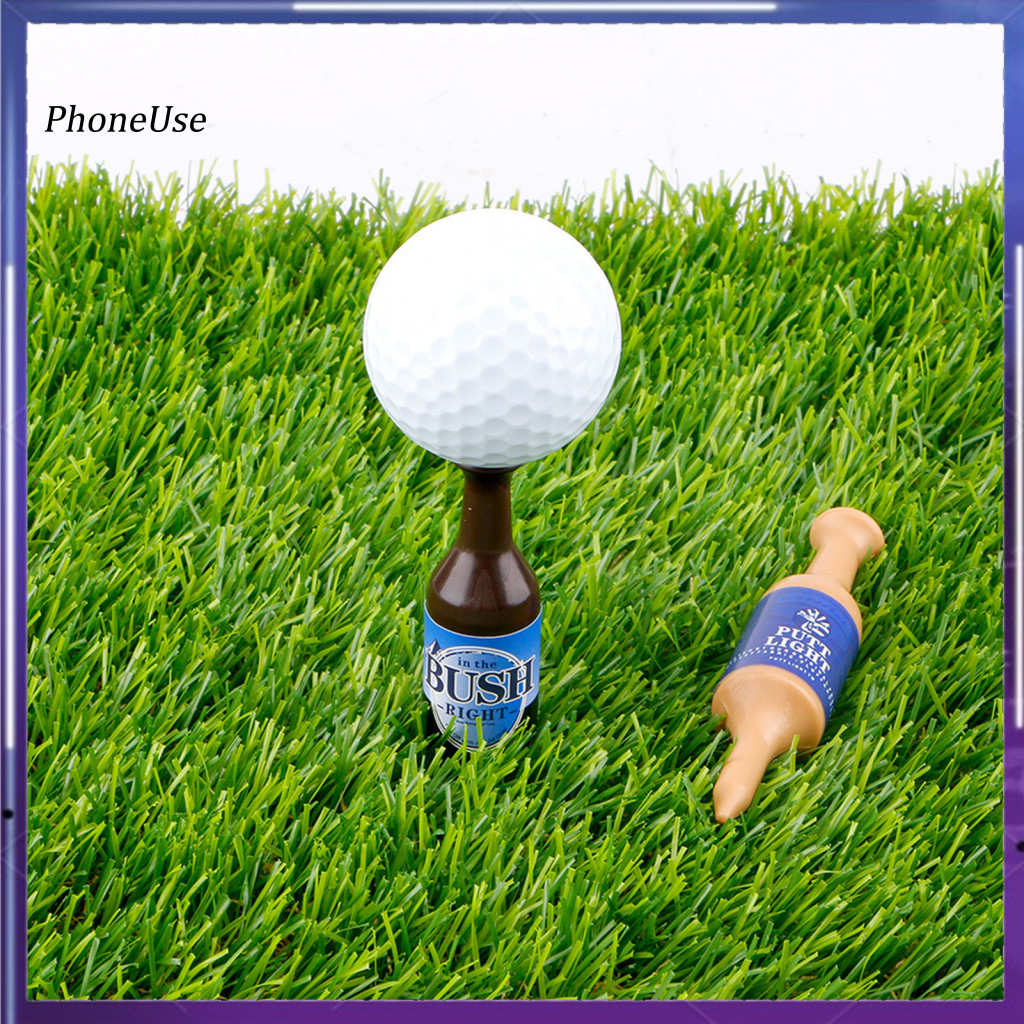 PhoneUse Golf Tee Cup Design 6 Pack Mini Beer Bottle Golf Tees Funny Brown Plastic Golf Tee Accessor