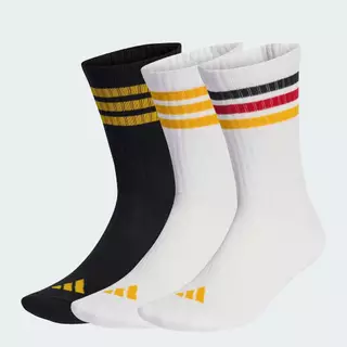 adidas ไลฟ์สไตล์ ถุงเท้าความยาวครึ่งแข้งรองรับแรงกระแทก 3-Stripes แพ็ค 3 คู่ Unisex สีขาว KE5501