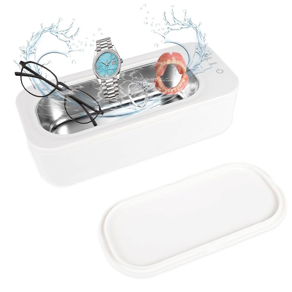 เครื่องทําความสะอาดเครื่องประดับอัลตราโซนิก-4kHz 350ML เครื่องทําความสะอาดอัลตราโซนิกพร้อมตัวจับเวลา