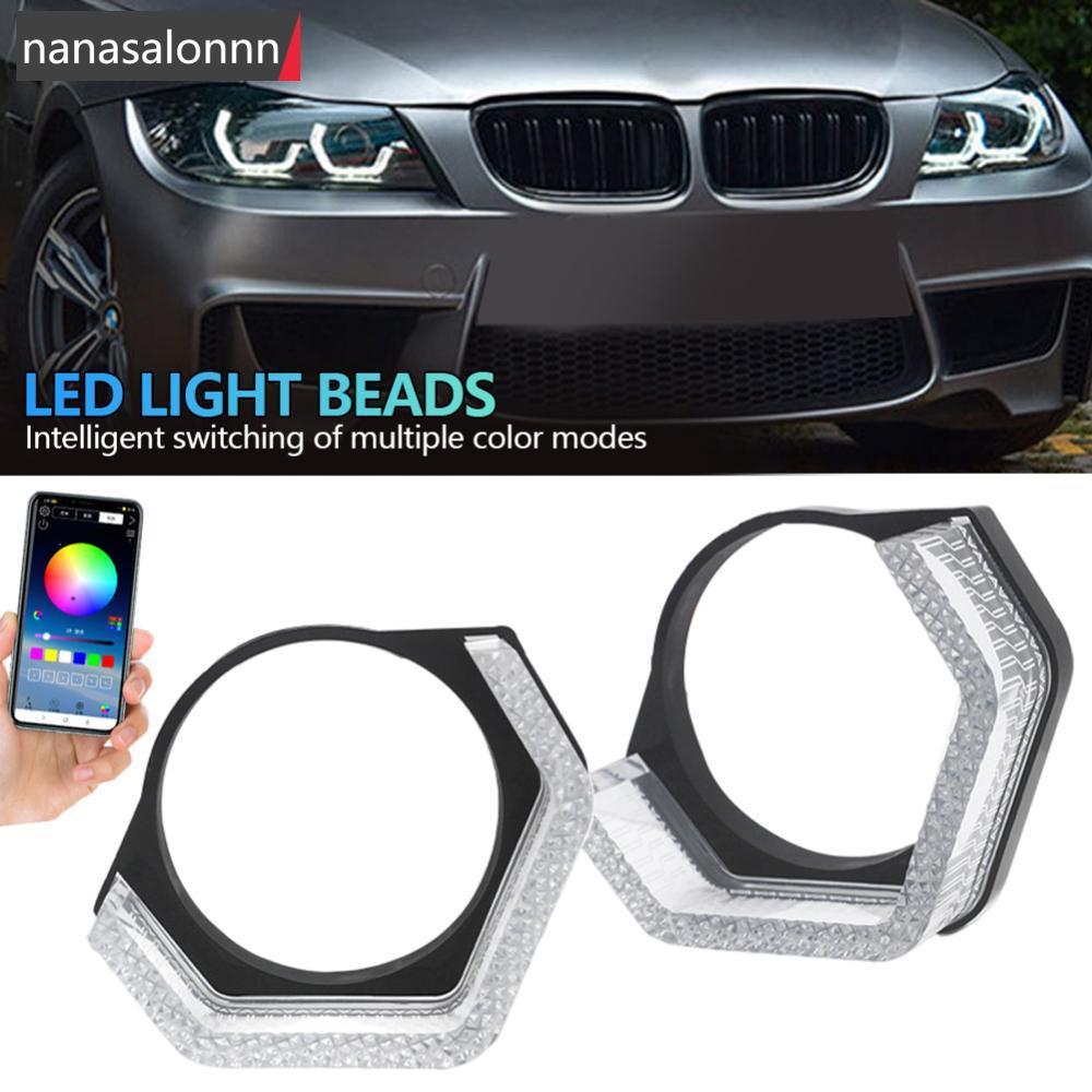 NNL คู่ 2.5/3 นิ้ว 5D บลูทูธ APP ควบคุมไฟหน้าตกแต่งฝาครอบ Angel Eyes หน้ากากสําหรับ BMW เลนส์ที่มีสี