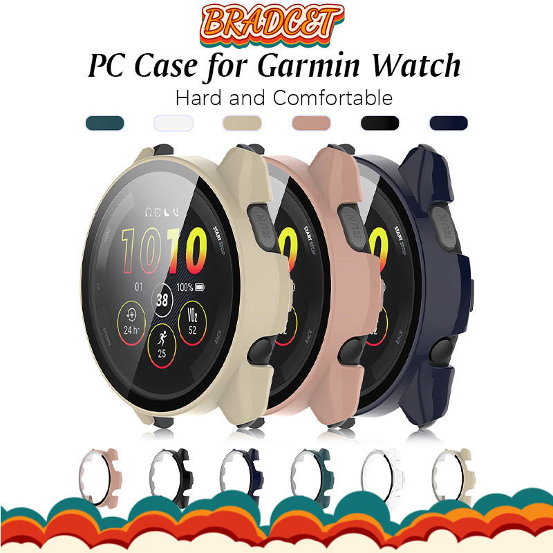 ปกกระจกนิรภัย for Smartwatch Garmin Forerunner 165/165 Music เคสป้องกันรอยขีดข่วน ครอบคลุมเต็ม Tempered Glass PC Case