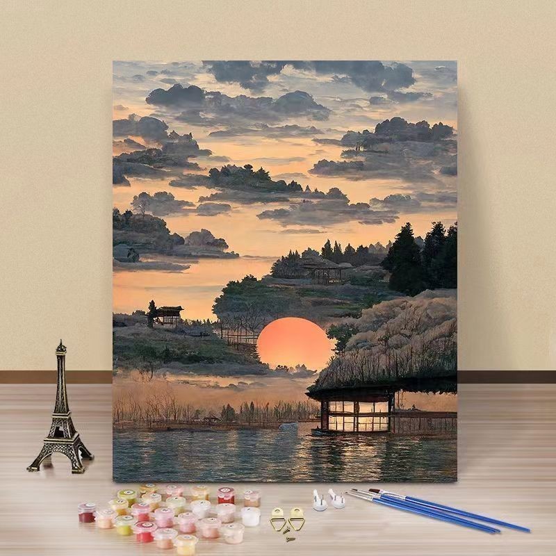 Monet ภาพวาดสีน้ํามันดิจิตอล DIY มือวาด fillin ไดรฟ์น้ํามัน DIY สําหรับพกพาพกพาสําหรับธุรกิจธุรกิจธุ
