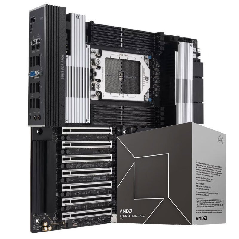 DDR5 RX90 Workstation เมนบอร์ดเซิร์ฟเวอร์ WRX90E+7995WX เมนบอร์ด CPU ชุด