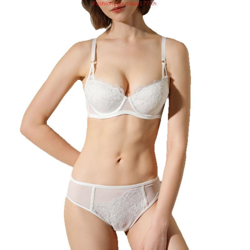 B'me เสื้อชั้นในมีโครง level 1 ฟองบาง รุ่น ME1C68 สีดำ สีโอวัลติน (ลูกไม้ลาย Gerbera) New M.5