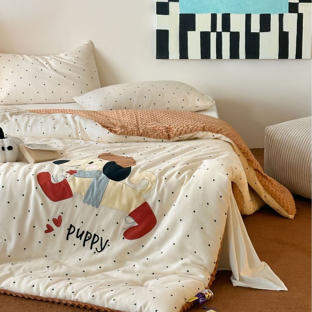 แม่และเด็กเกรด A Class ผ้าฝ้าย Double-Layer เส้นด้าย Peas ขนแกะผ้านวมฤดูใบไม้ผลิฤดูใบไม้ร่วงผ้านวมหน