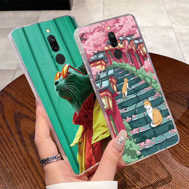 ปลอกสําหรับ Xiaomi Redmi 8 / Redmi 8A ซิลิโคนใส Jelly Soft TPU ฝาหลังกระต่ายน่ารักแมว Dinasaur เคสโทรศัพท์ - รูปที่ 2