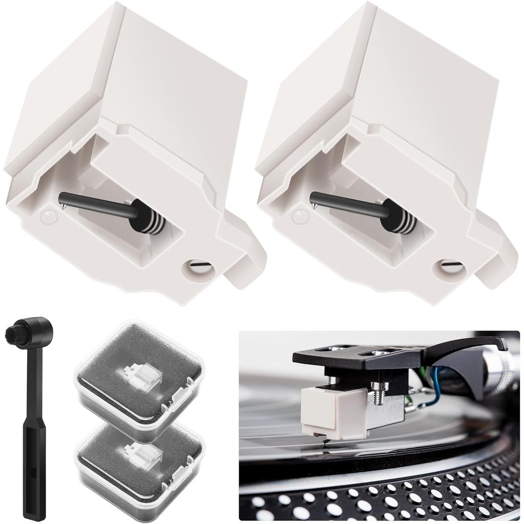 2 Pack เครื่องเล่นบันทึกเข็มสําหรับ ATN3600L, Stylus Turntable เข็มใช้งานร่วมกับ Audio-Technica AT-L