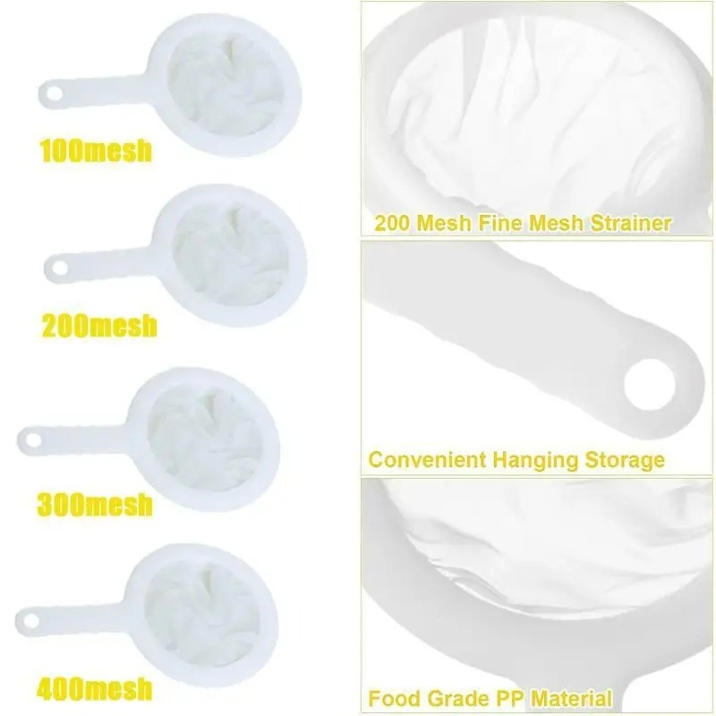 100/200/400 ตาข่ายครัวนํามาใช้ใหม่กรองกระชอน-อัลตร้าไฟน์ล้างทําความสะอาดได้ช้อนตะแกรง-ไนลอนถุงกรอง-สําหรับอาหารนมถั่วเหลืองชากาแฟน้ํา - รูปที่ 6
