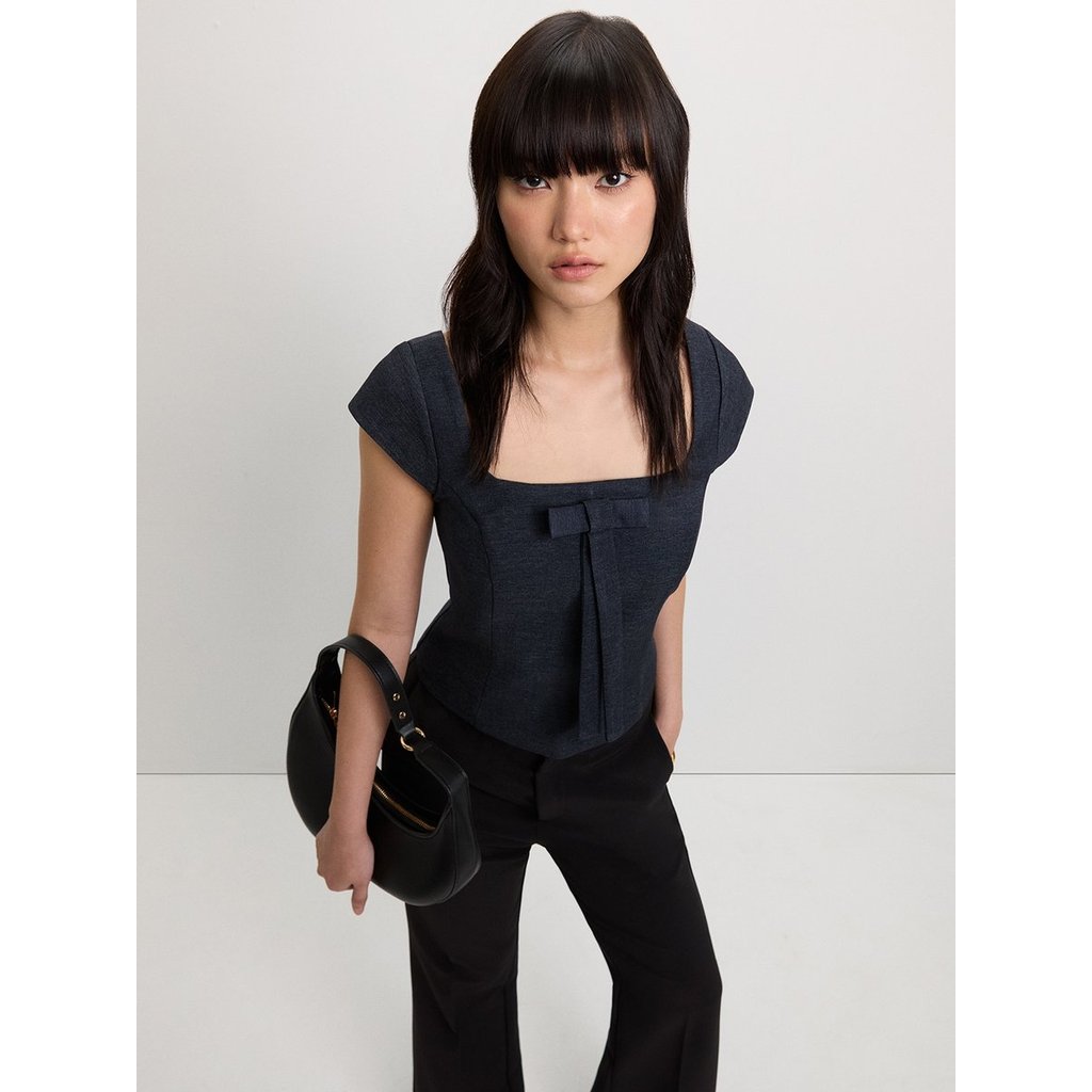 [Pomelo] N/A / Square Neck Bow Top