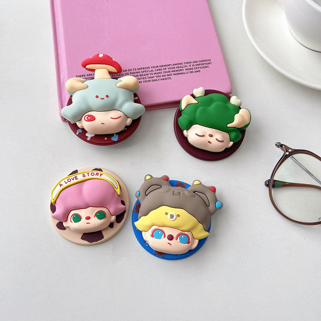 Bananana Boy Crying Baby Pink Love Cat วงเล็บแม่เหล็กการ์ตูน Lazy Magnetic Bracket เคสโทรศัพท์ Brack