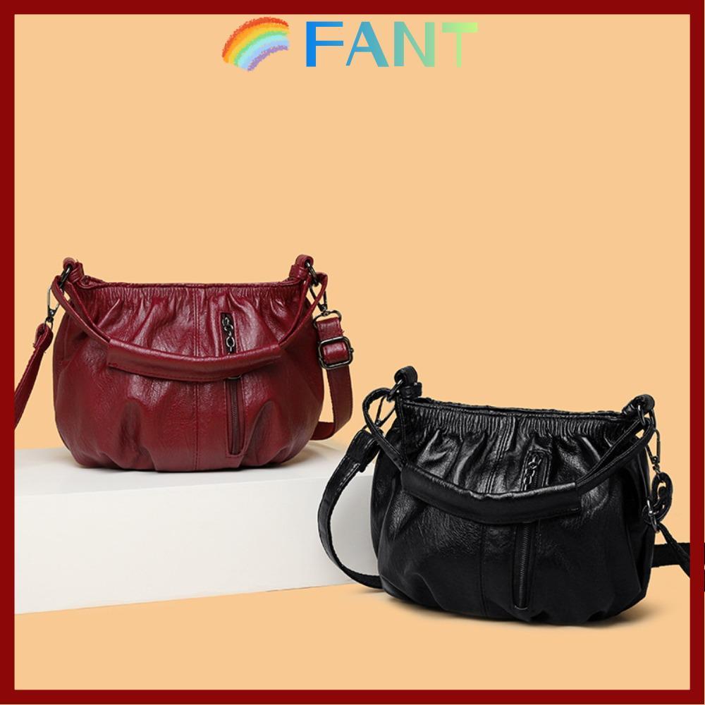 กระเป๋าทรงbucket bag FANT, กระเป๋าสะพายหนังPUแบบซิป, กระเป๋าแฟชั่นสำหรับแม่
