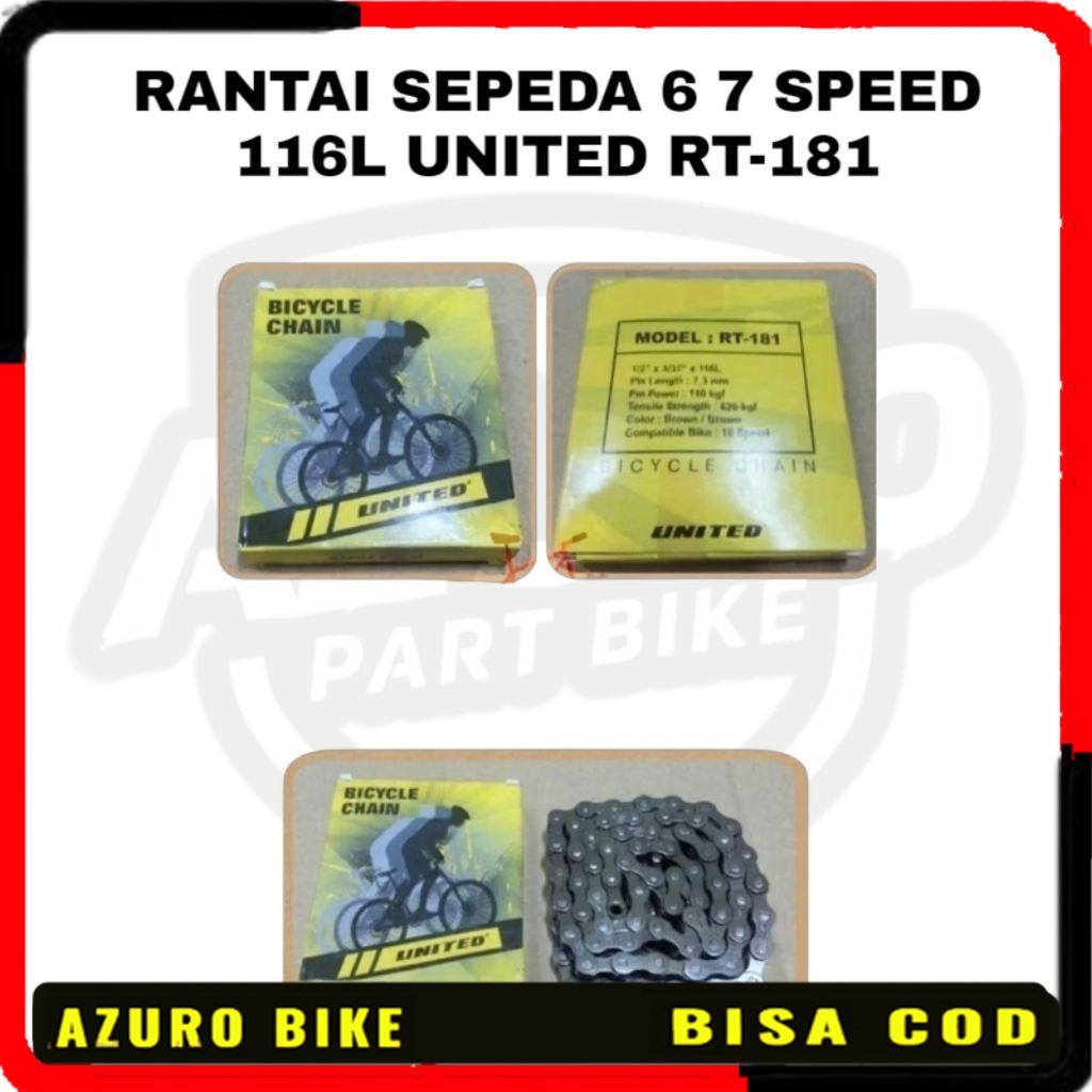 UNITED RT-181 6 7 SPEED 116L BIKE DRIVETRAIN CHAIN
