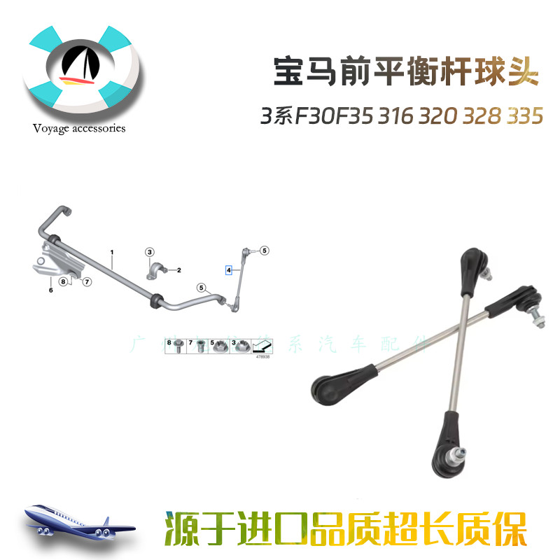 มาใหม่เหมาะสําหรับ BMW 3 Series F30F35 316 320 328 335 ด้านหน้า Balance Bar Ball HEAD Boom Stabilize