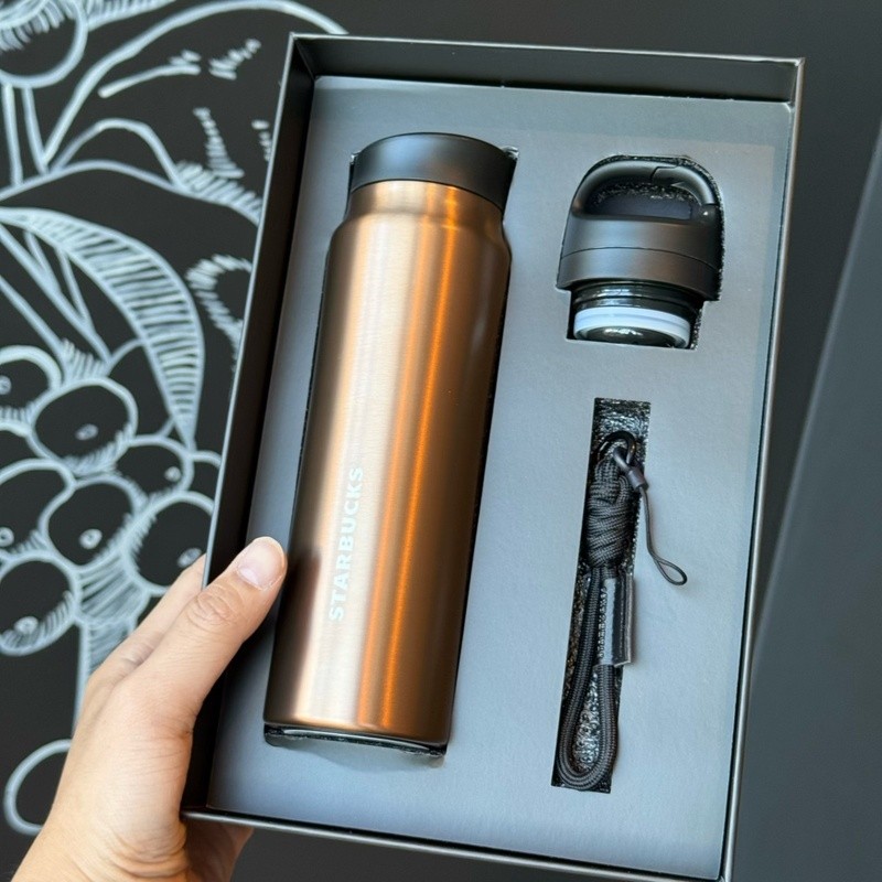 Starbucks Christmas Tumbler Classic Glitter Gold ถ้วยสแตนเลสแก้วฟางของขวัญผู้ชาย - รูปที่ 3