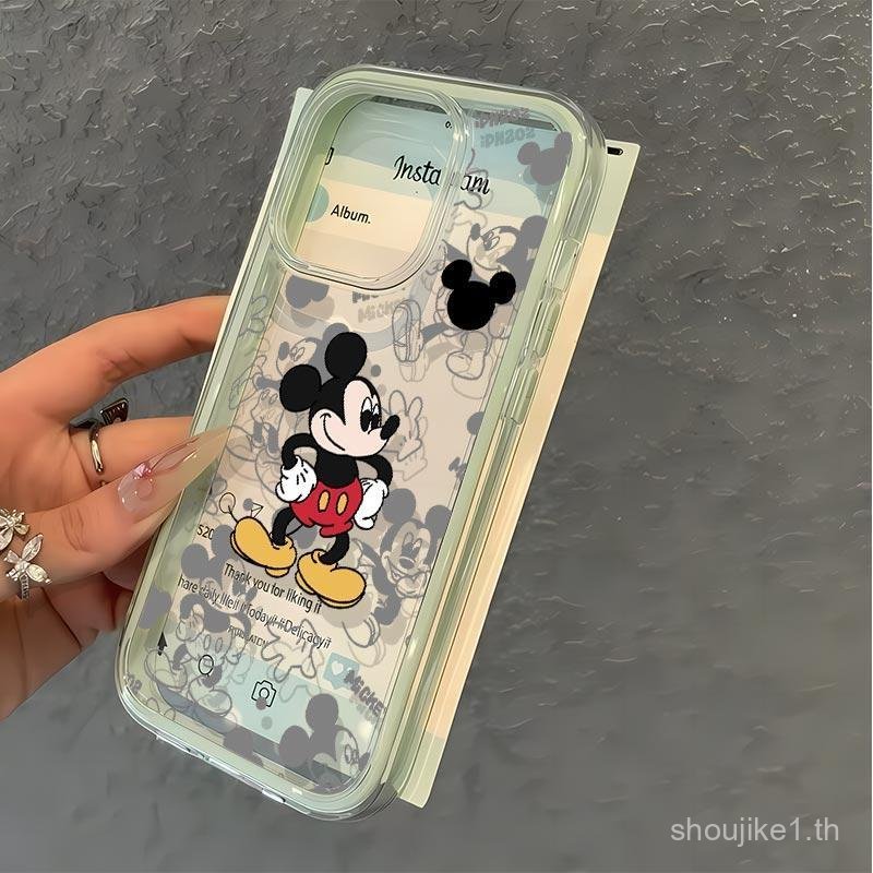 เคสโทรศัพท์กันกระแทก ดีไซน์การ์ตูนมิกกี้ ดีไซน์ฟักทองทูโทนน่ารัก พร้อมกระเป๋า สําหรับ iPhone 16 13 1