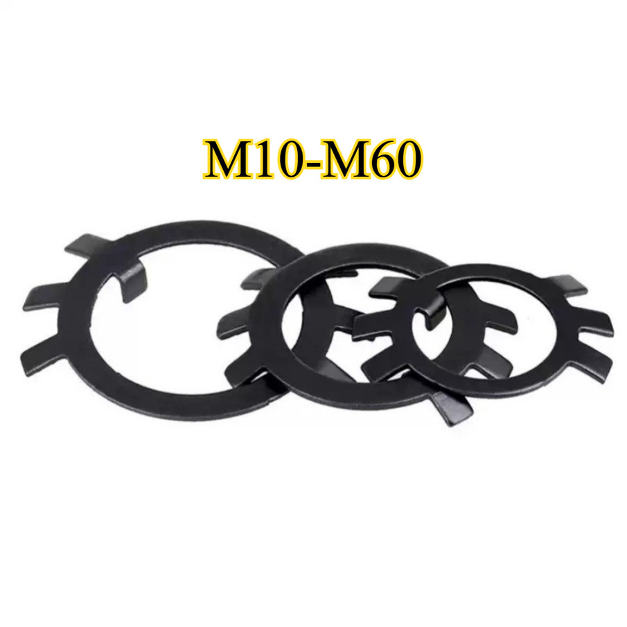 ปะเก็นตรวจสอบสีดําหยุดปะเก็นเหล็กสีดําหกกรงเล็บกษัตริย์ล็อคแผ่นM10-M60 YH-MB