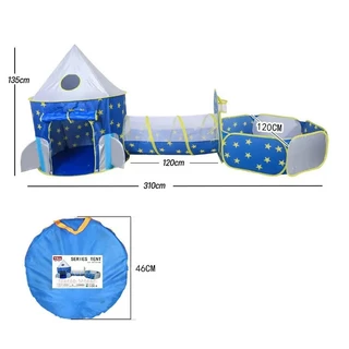 3-in-1 เต้นท์เด็ก เต็นท์อุโมงค์ มีสระลูกบอล บ้านบอลพร้อมห่วงบาสเกตบอล สำหรับเด็ก บ้านของเล่น เต็นท์เด็ก เต้นท์ปราสาท