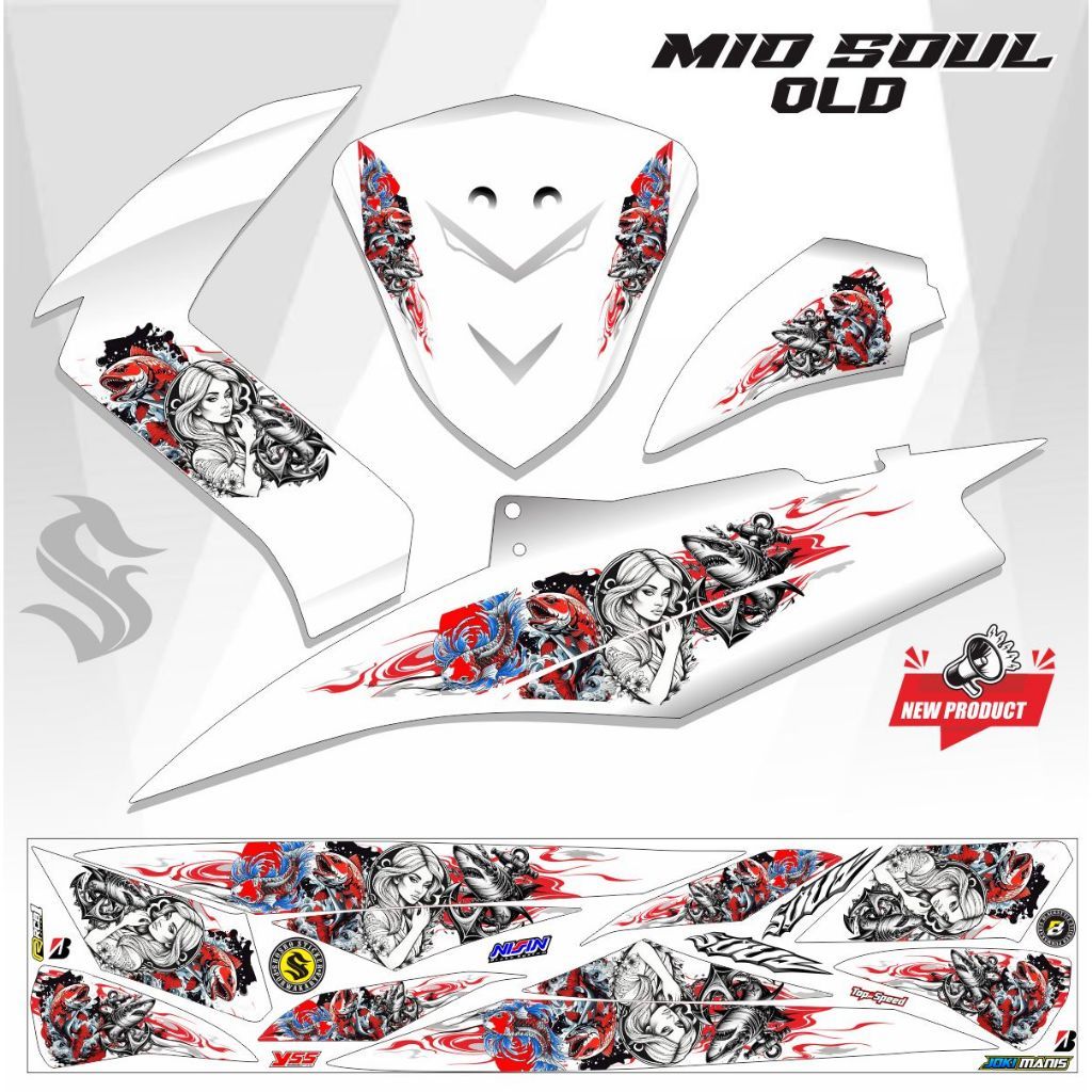 สติ๊กเกอร์ สติ๊กเกอร์ POLET MIO SOUL OLD STRIPING สติ๊กเกอร์ MOTOR MIO SOUL OLD