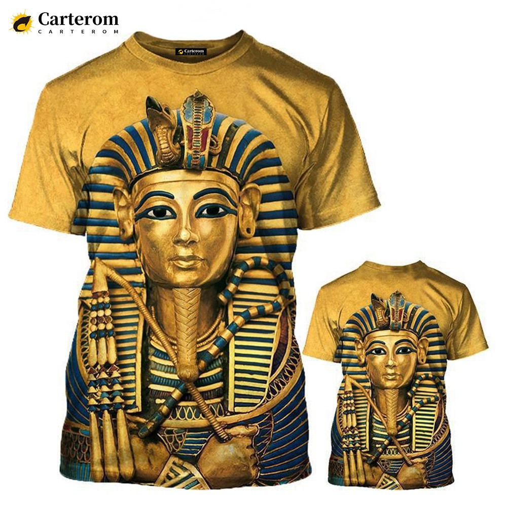 เสื้อยืดลําลองพิมพ์ลายกราฟิก God Eye of Egypt สไตล์โบราณสำหรับผู้ชาย