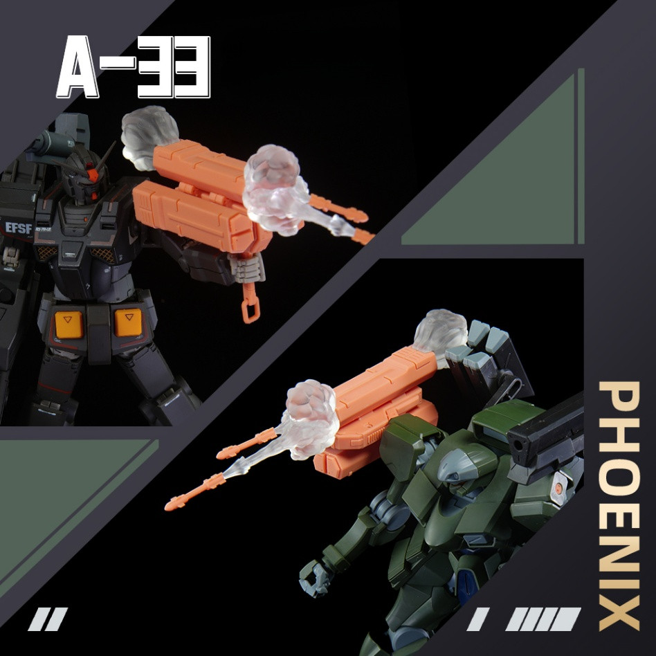 Phoenix A-33 3D การพิมพ์ขีปนาวุธ Launcher ของเล่นชิ้นส่วนมือถือสําหรับ HG 1/144 ใช้ (ไม่รวมฟิกเกอร์ร