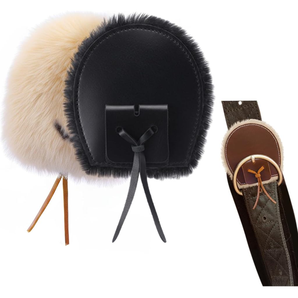 2 pcs Fleece Horse Buckle Covers Horse Cinch Protectors Leather Cinch Protector