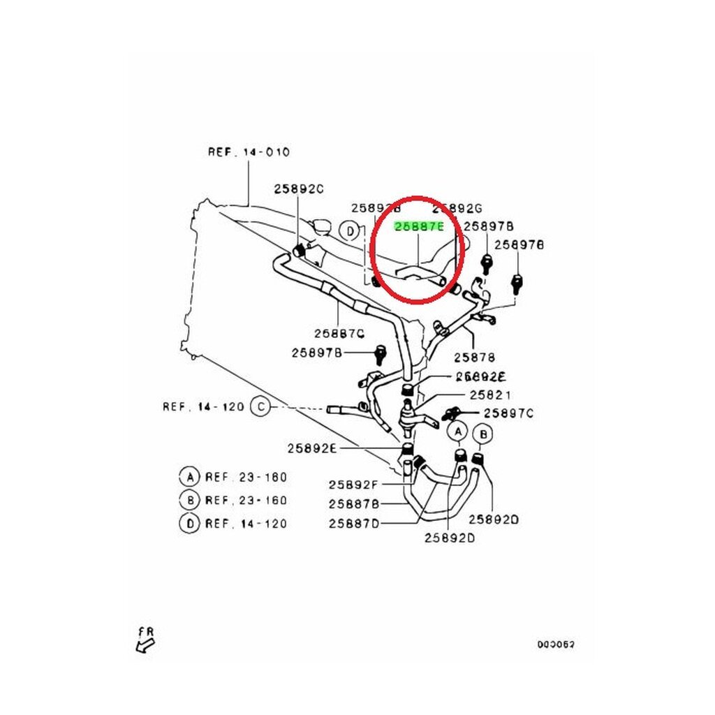 ท่อน้ำข้างเครื่อง MITSUBISHI LANCER EX 1.8 2.0 2007- 4B10 1.8 4B11 2.0