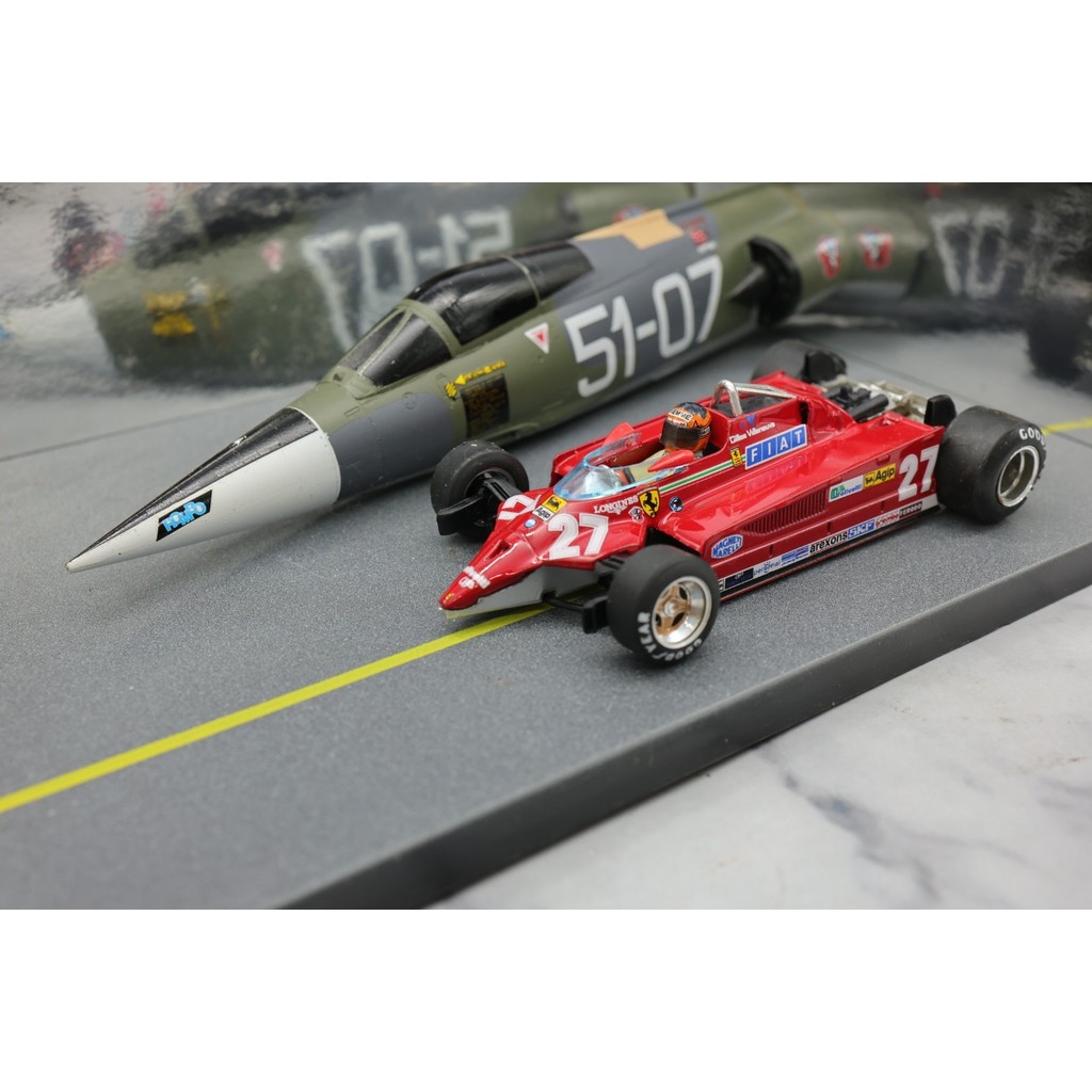 [คลังสินค้าพร้อม] brumm 1/43 Ferrari 126CK Wilunuf F1 Racing Car Model Replica Fighter Racing Scene 