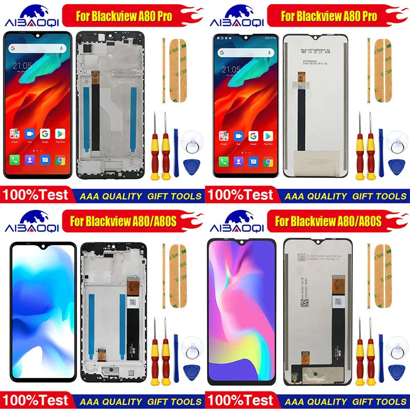 สําหรับ Blackview A80 A80 Pro A80 Plus A80S หน้าจอสัมผัสจอแสดงผล LCD เข้ากันได้กับ Digitizer Assembl