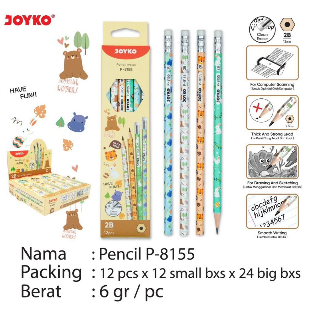 ดินสอ Joyko P 8155 2B (12 ชิ้น/แพ็ค)