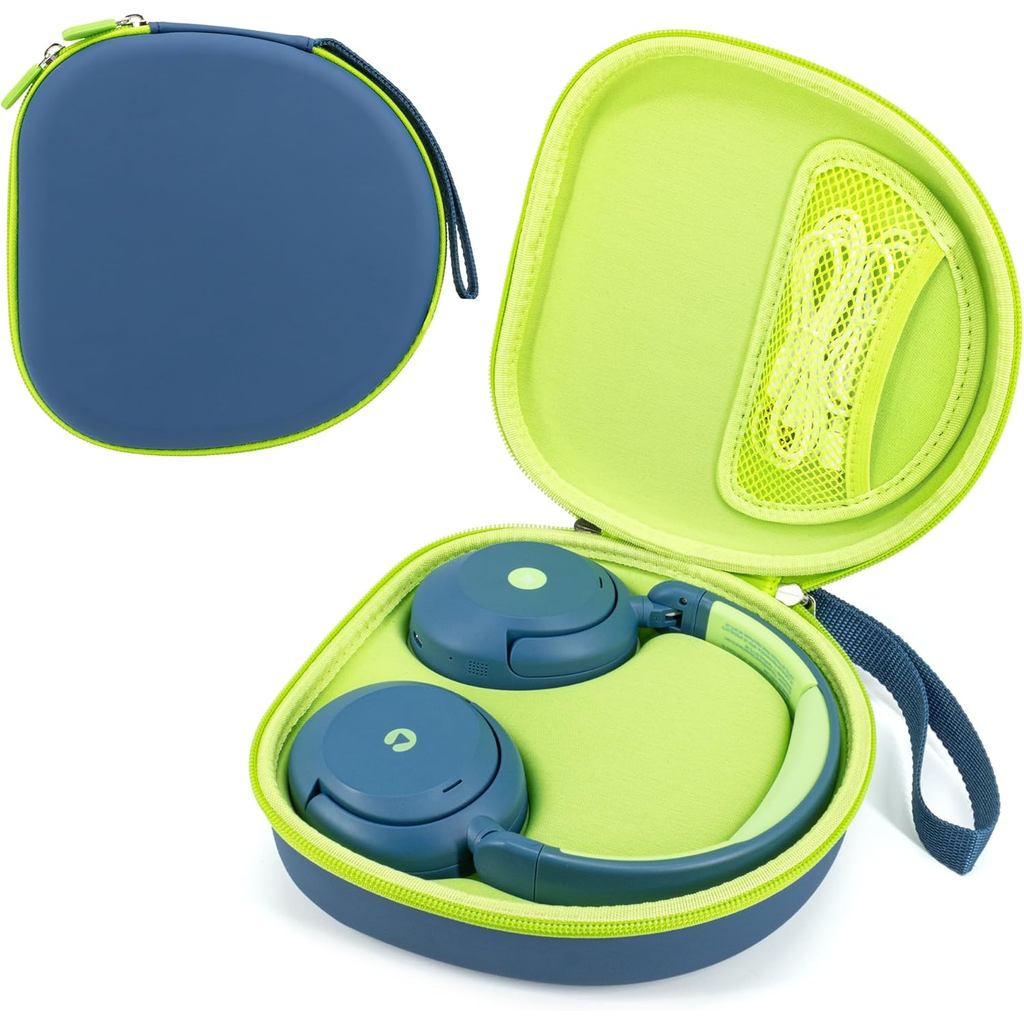 Portable Headphone Case for ICLEVER BTH 20, Travel Carrying Pink Hard EVA Over Ear Headphone Case wi