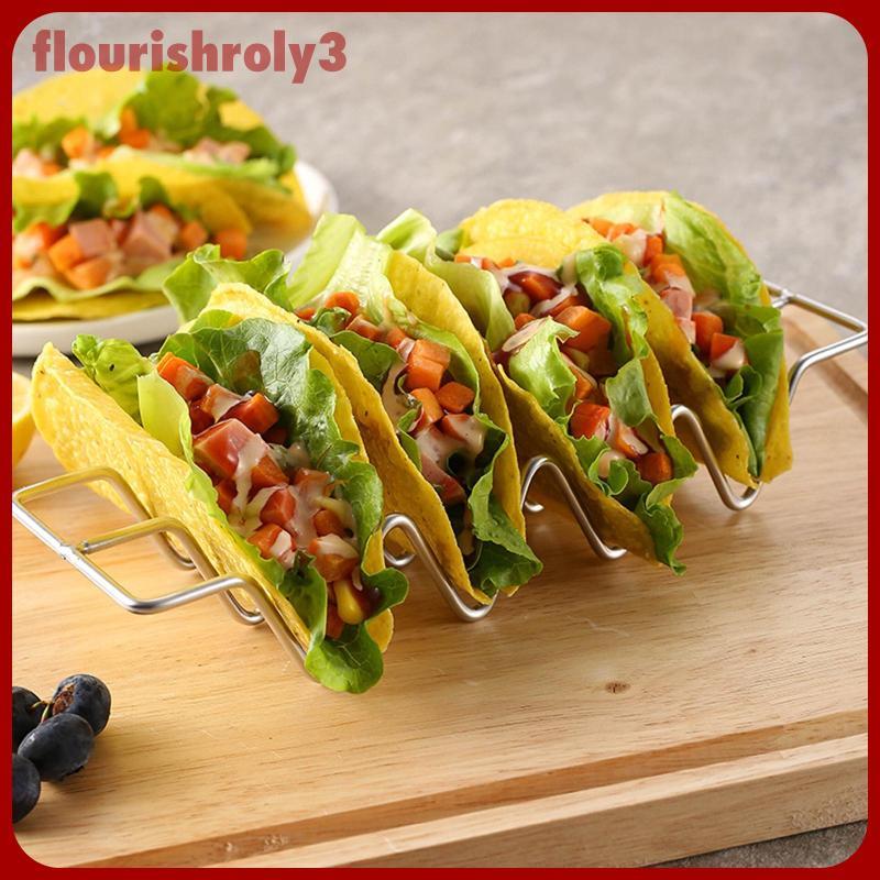 [Flurish] GEMGEM 1 ชิ้นที่วาง Taco สแตนเลสโลหะ Taco Grill Rack Taco Shell