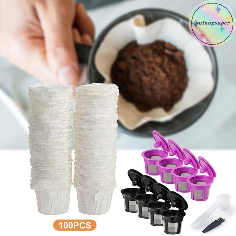 Pufangsuper กระดาษทิ้งกระดาษกรองกาแฟสําหรับ Keurig Reusable K ถ้วยสําหรับเครื่องชงกาแฟ Keurig Univer