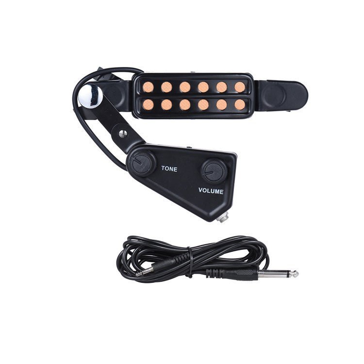 P-011 กีต้าร์โปร่ง Pickup Volume กีต้าร์โปร่งแบบปรับได้ Hole-Free Sound Hole Magnetic Pickup SWWO