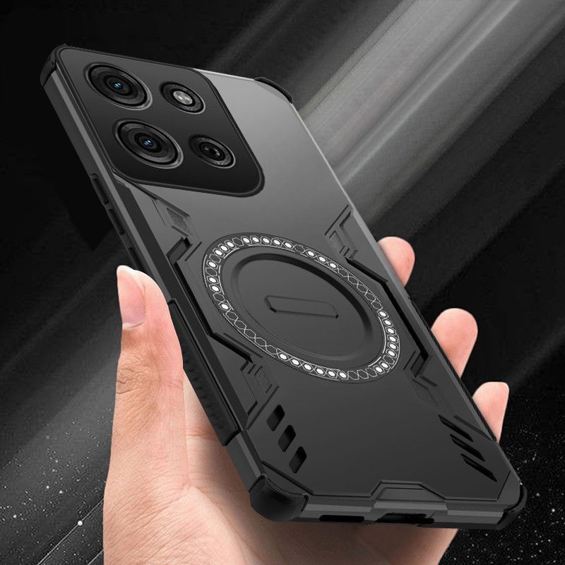 สําหรับ Motorola Moto G67 Power G57 Power เคสโทรศัพท์แม่เหล็กกรณีกระจายความร้อนกันกระแทก TPU PC Hybr