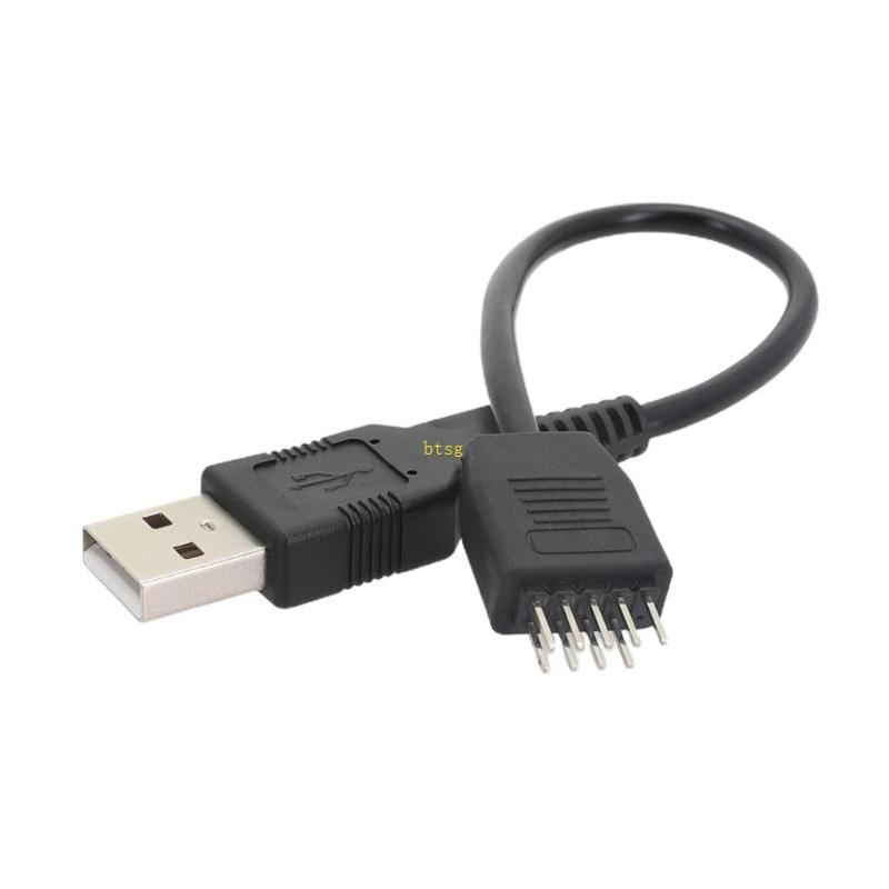 Btsg USB 9Pin Connector สายต่อ USB USB2 0 ถึงเมนบอร์ด 9Pin ชาย Extersion