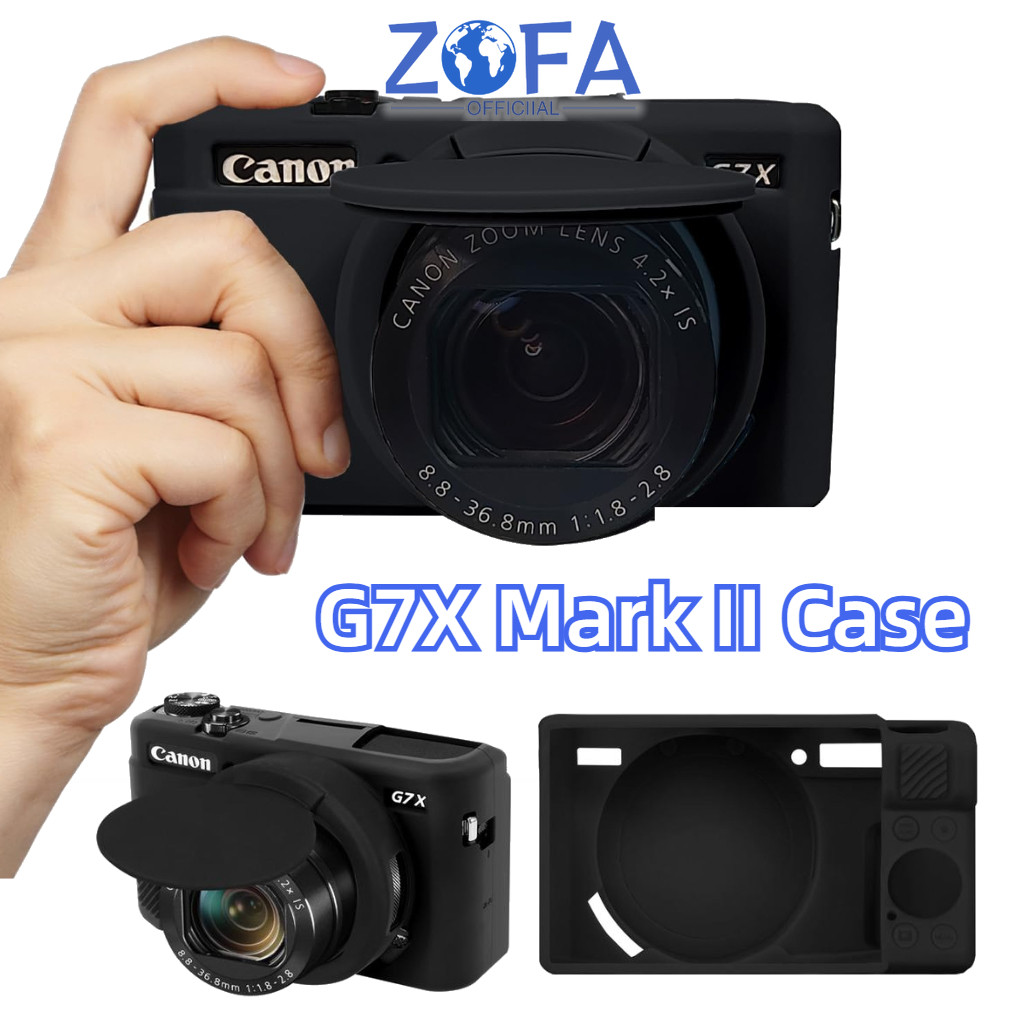 Softcase G7X2 ซิลิโคน - ตัวป้องกันกล้อง Mirrorless ป้องกันการกระแทก | เคส Canon G7X Mark II พร้อมฝาป