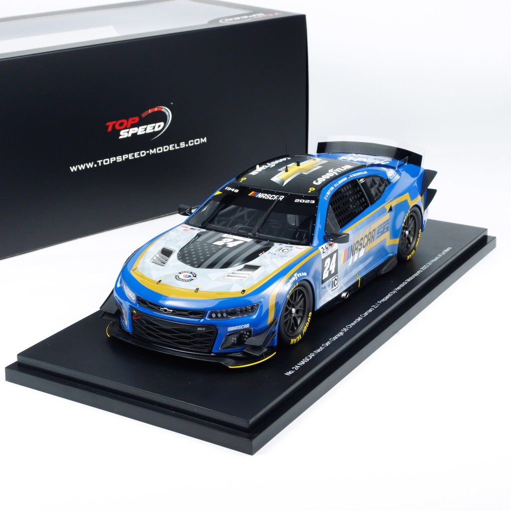 สต็อกพร้อม 1: 18/43 Topspeed Garage 56 Chevrolet Camero ZL1#24树脂汽车模型