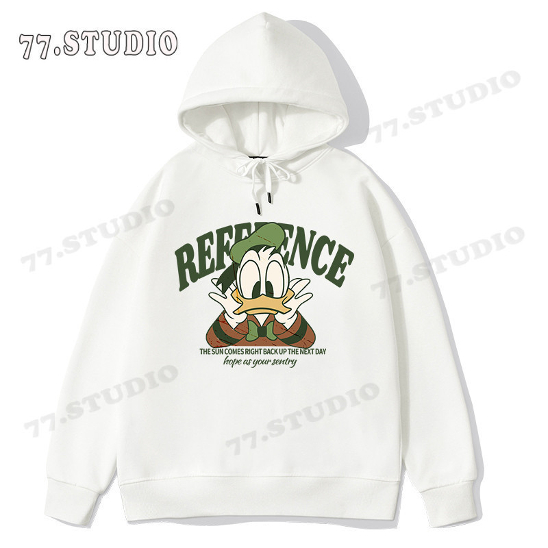 COD（จัดส่งภายใน 24 ชั่วโมง） เสื้อฮู้ดแขนยาวพิมพ์ลายคอกลมใหม่ สวมใส่สบายและทันสมัยสำหรับผู้ชายและผู้หญิงoversize